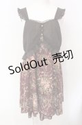 axes femme / 花柄切替ワンピース  ワイン O-25-07-29-049-AX-OP-IG-OS