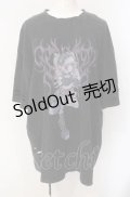TRAVAS TOKYO / ×kuuaイラスト半袖Tシャツ  ブラック O-25-07-29-055-PU-TS-IG-OS