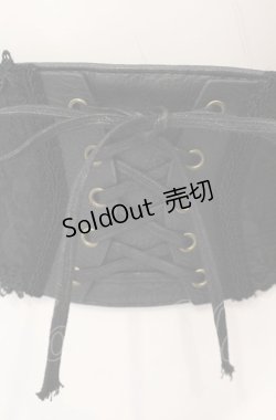 画像2: MR / レースアップコルセットゴムベルト  クロ O-25-07-29-057-GO-ZA-IG-OS