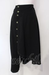 axes femme POETIQUE / 袖デザインラップ風スカート  クロ O-25-07-29-058-AX-SK-IG-OS