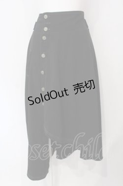 画像1: axes femme POETIQUE / 袖デザインラップ風スカート  クロ O-25-07-29-058-AX-SK-IG-OS