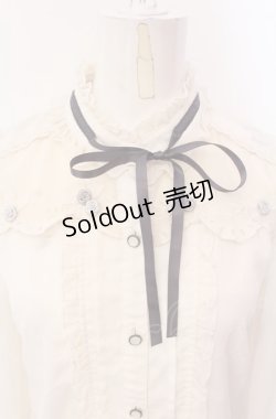 画像2: axes femme POETIQUE / 巻き薔薇デザインフリルブラウス  オフ O-25-07-29-059-AX-BL-IG-OS