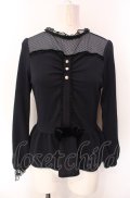axes femme POETIQUE / ドットフロッキーチュール切替カットソー  ネイビー O-25-07-29-060-AX-TO-IG-OS