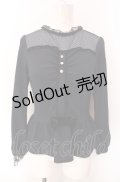 axes femme POETIQUE / ドットフロッキーチュール切替カットソー  ネイビー O-25-07-29-060-AX-TO-IG-OS