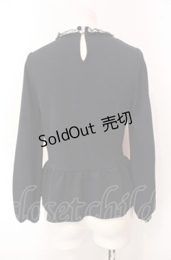 画像2: axes femme POETIQUE / ドットフロッキーチュール切替カットソー  ネイビー O-25-07-29-060-AX-TO-IG-OS