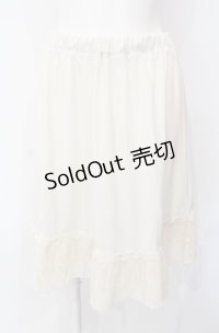 axes femme / 裾レースペチコート M アイボリー O-25-07-29-062-AX-SK-IG-OS