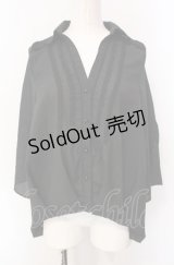axes femme / シャドーストライプ開襟ブラウス  クロ O-25-07-29-065-AX-BL-IG-OS