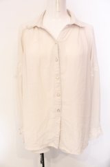 axes femme / レース配色開襟ブラウス  アイボリー O-25-07-29-066-AX-BL-IG-OS