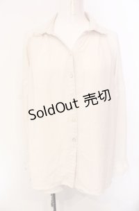 axes femme / レース配色開襟ブラウス  アイボリー O-25-07-29-066-AX-BL-IG-OS