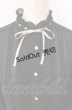 画像2: axes femme / 袖プリーツスタンドフリルブラウス M クロ O-25-07-29-067-AX-BL-IG-OS