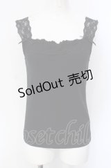 INGEBORG / モチーフレース使いタンクトップ 9号 クロ O-25-07-29-010-LO-TO-OW-OS