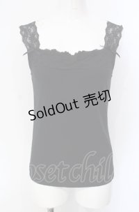 INGEBORG / モチーフレース使いタンクトップ 9号 クロ O-25-07-29-010-LO-TO-OW-OS