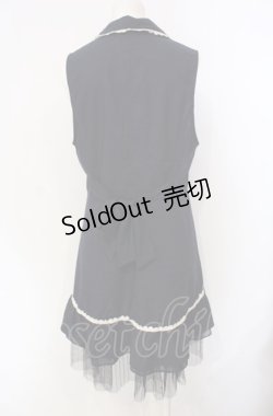 画像3: axes femme / 刺繍入りロングベスト M ネイビー O-25-07-29-073-AX-TO-IG-OS