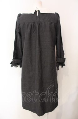 画像3: axes femme POETIQUE / グレンチェックショルダーレースワンピース M ダークグレー O-25-07-29-074-AX-OP-IG-OS