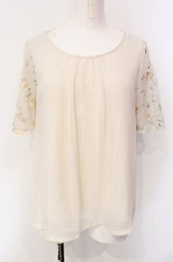 画像1: axes femme / 袖刺繍フレアプルオーバー M アイボリー O-25-07-29-077-AX-TO-IG-OS