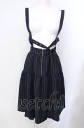 axes femme POETIQUE / ハーネスデザインサス付スカート M ネイビー O-25-07-29-078-AX-SK-IG-OS