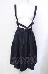 axes femme POETIQUE / ハーネスデザインサス付スカート M ネイビー O-25-07-29-078-AX-SK-IG-OS