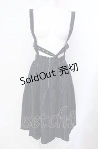 axes femme POETIQUE / ハーネスデザインサス付スカート M ネイビー O-25-07-29-078-AX-SK-IG-OS