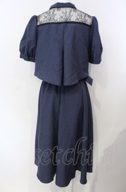画像2: axes femme / トレンチプリーツシャツワンピース  フネイビー×クロ O-25-07-29-079-AX-OP-IG-OS