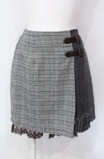 画像1: axes femme POETIQUE / パッチワーク切替えミニスカート  グレー系 O-25-07-29-080-AX-SK-IG-ZH (1)