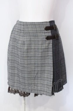画像1: axes femme POETIQUE / パッチワーク切替えミニスカート  グレー系 O-25-07-29-080-AX-SK-IG-OS
