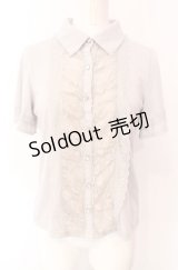 axes femme / レース配色ブラウス風Tシャツ  グレー O-25-07-29-084-AX-TO-IG-OS