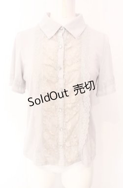 画像1: axes femme / レース配色ブラウス風Tシャツ  グレー O-25-07-29-084-AX-TO-IG-OS