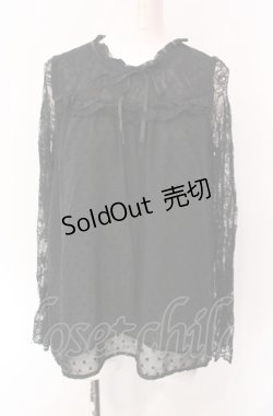 画像1: axes femme / ドットドビーシフォンブラウス  クロ O-25-07-29-089-AX-BL-IG-OS