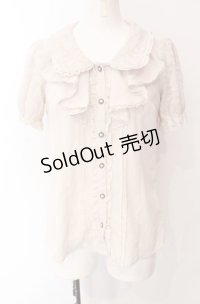 axes femme / フェミニンラッフルブラウス  生成り O-25-07-29-091-AX-BL-IG-OS