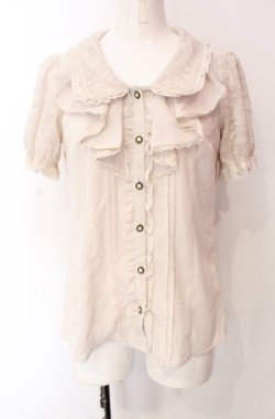 画像1: axes femme / フェミニンラッフルブラウス  生成り O-25-07-29-091-AX-BL-IG-OS
