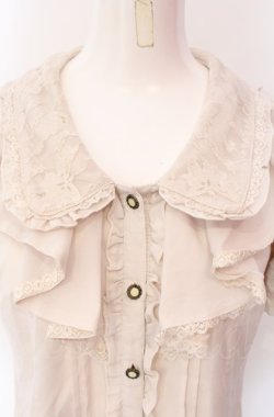 画像2: axes femme / フェミニンラッフルブラウス  生成り O-25-07-29-091-AX-BL-IG-OS