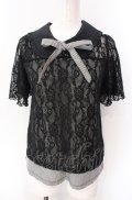 axes femme / ギンガムチェックレースプルオーバー  クロ O-25-07-29-100-AX-TO-IG-OS
