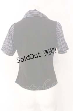 画像2: axes femme / ストライプブラウス風プルオーバー  クロ×ネイビー O-25-07-29-101-AX-TO-IG-OS