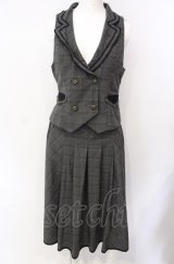 axes femme / グレンチェックベストスカートセットアップ  グレー O-25-07-29-102-AX-OP-IG-OS