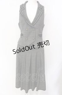axes femme / グレンチェックベストスカートセットアップ  グレー O-25-07-29-102-AX-OP-IG-OS