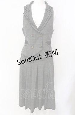 画像1: axes femme / グレンチェックベストスカートセットアップ  グレー O-25-07-29-102-AX-OP-IG-OS