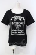 INGEBORG / リボンカメリアTシャツ 11号 クロ O-25-07-29-002-LO-TO-OW-OS