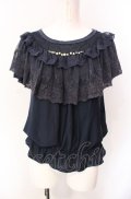 axes femme / ロマンティックレースプルオーバー  ネイビー O-25-07-29-107-AX-TO-IG-OS