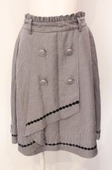 axes femme / トレンチデザインミドルスカート  グレー O-25-07-29-111-AX-SK-IG-OS