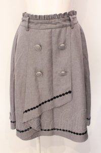 axes femme / トレンチデザインミドルスカート  グレー O-25-07-29-111-AX-SK-IG-OS