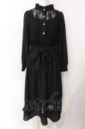 axes femme / レース切り替えロングワンピース  クロ O-25-07-29-112-AX-OP-IG-OS