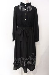 axes femme / レース切り替えロングワンピース  クロ O-25-07-29-112-AX-OP-IG-OS