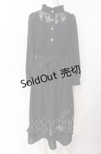 axes femme / レース切り替えロングワンピース  クロ O-25-07-29-112-AX-OP-IG-OS