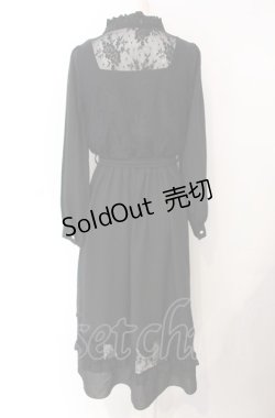 画像3: axes femme / レース切り替えロングワンピース  クロ O-25-07-29-112-AX-OP-IG-OS