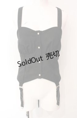 画像1: axes femme POETIQUE / ガーターデザインビスチェ  クロ O-25-07-29-115-AX-TO-IG-OS
