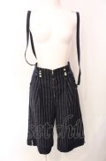axes femme POETIQUE / サス付きハーフワイドパンツ M< ネイビー O-25-07-29-118-AX-PA-IG-OS