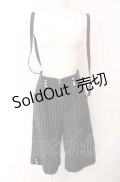 axes femme POETIQUE / サス付きハーフワイドパンツ M< ネイビー O-25-07-29-118-AX-PA-IG-OS