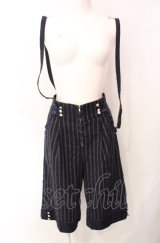 axes femme POETIQUE / サス付きハーフワイドパンツ M< ネイビー O-25-07-29-118-AX-PA-IG-OS
