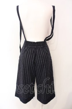 画像2: axes femme POETIQUE / サス付きハーフワイドパンツ M< ネイビー O-25-07-29-118-AX-PA-IG-OS