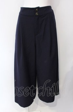 画像1: axes femme / スカーフ切替ワイドパンツ  ネイビー O-25-07-29-119-AX-PA-IG-OS